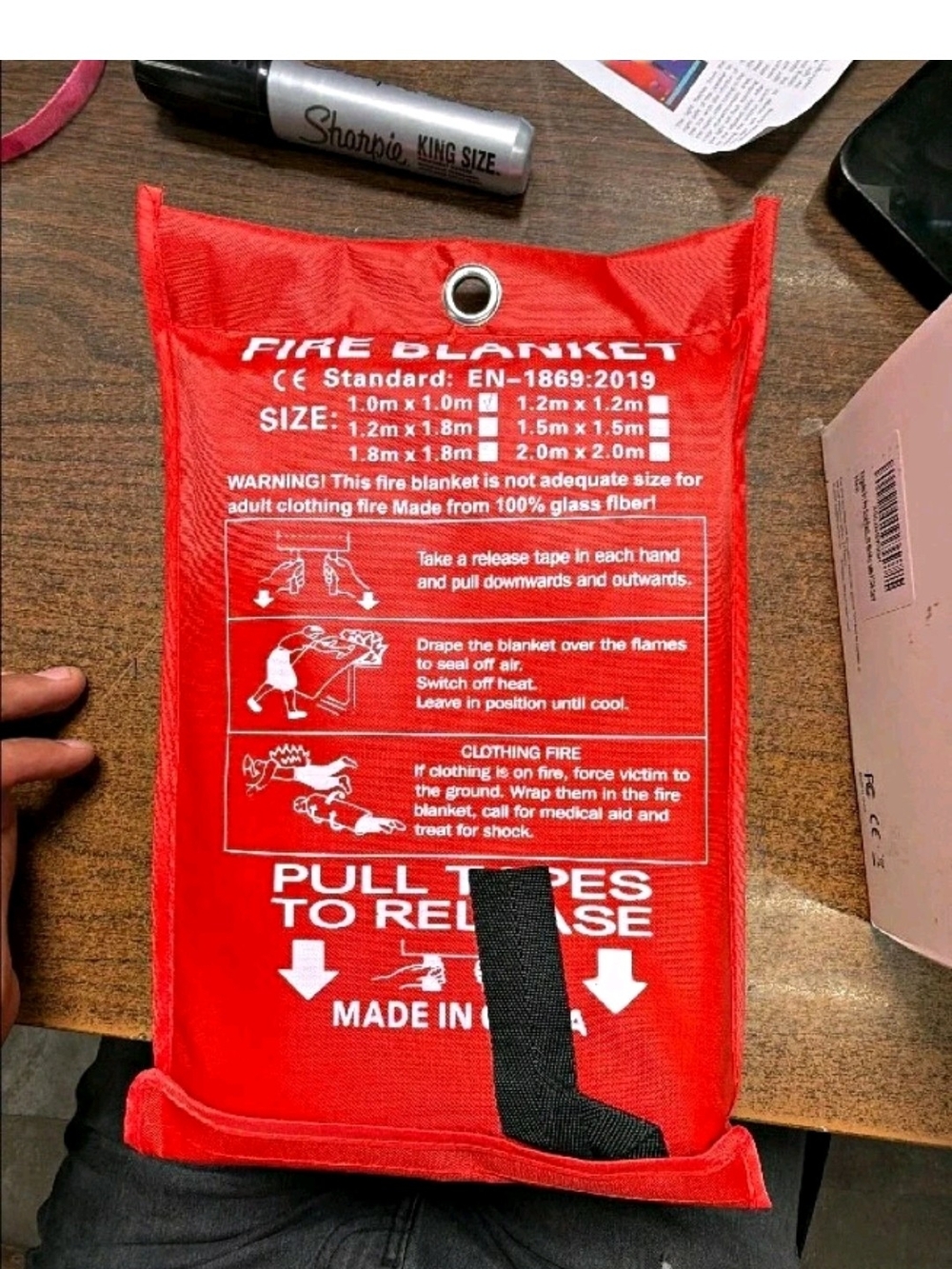 **Qty 4** Fire Blanket in Red - Emergency Home Safety Blanket